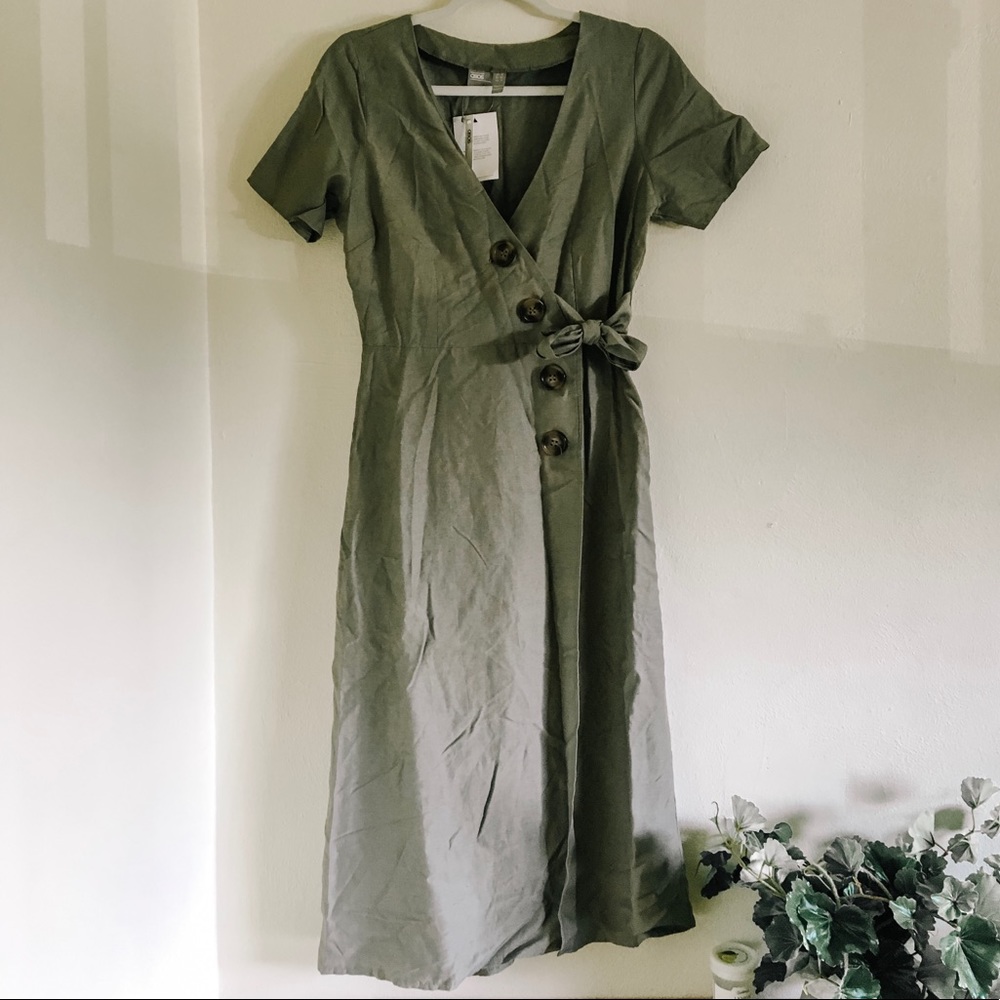 olive wrap dress - Picture 4 of 5